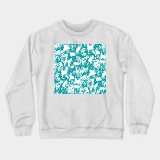 Teal Contrast Brushstrokes Crewneck Sweatshirt